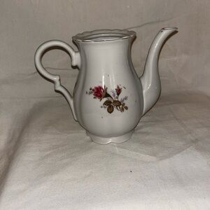 Floral White Ceramic Teapot